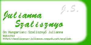 julianna szalisznyo business card